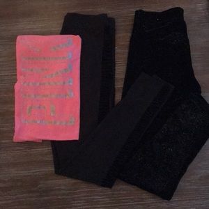BUNDLE. Victoria secret 2leggings one v neck t